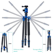 TRIOPO Oubao C-608S Adjustable Portable Carbon Fiber Tripod with Ball Head for SLR Camera