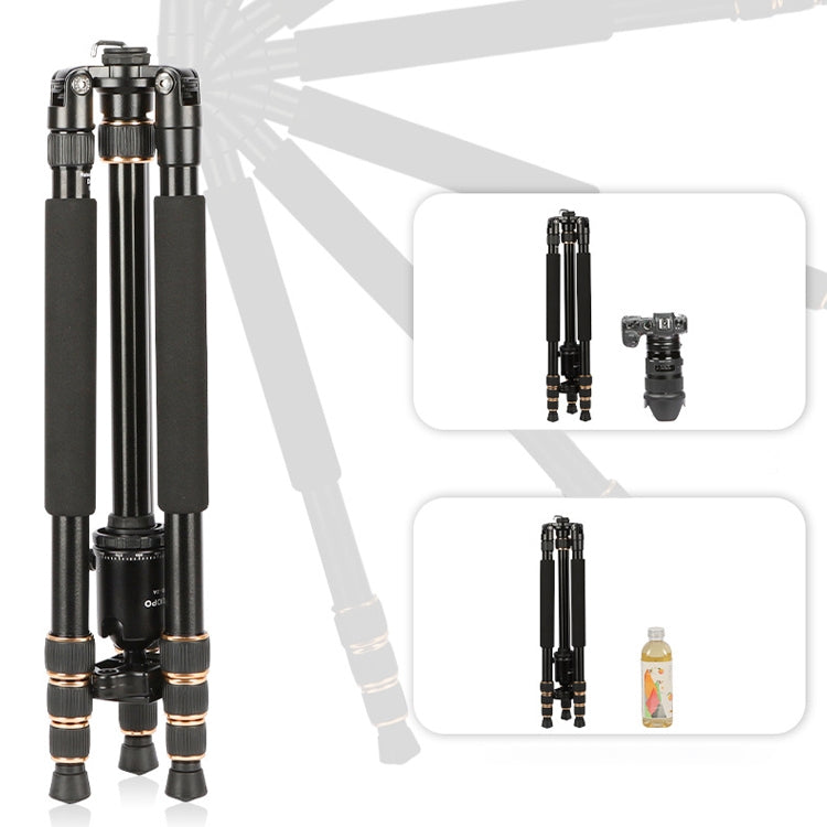 TRIOPO 554 Adjustable Portable  Aluminum Alloy Tripod with D-2A Ball Head for SLR Camera