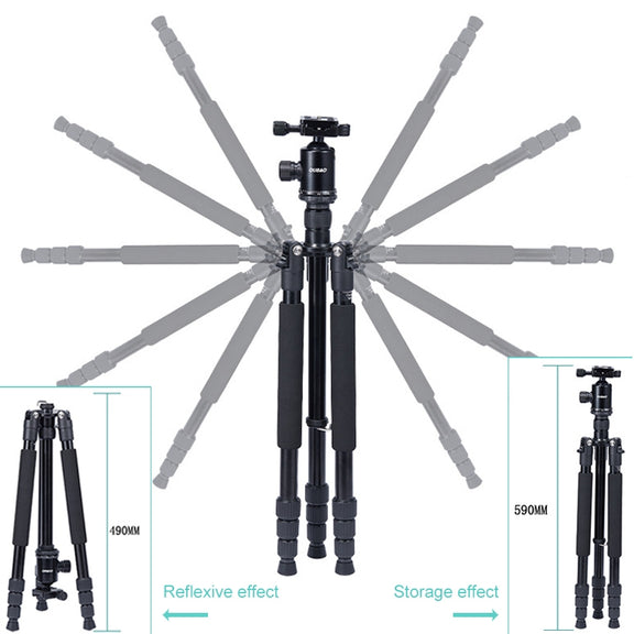 TRIOPO Oubao A-608S  Adjustable Portable  Aluminum Alloy Tripod with Ball Head for SLR Camera