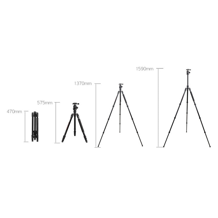 TRIOPO Oubao TA300 Adjustable Portable Aluminum Alloy Tripod with Ball Head for SLR Camera