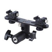 Double Hot Shoe Flash Stand Bracket