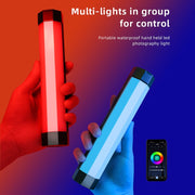 LUXCeO RGB Colorful Photo LED Stick Video Light APP Control Adjustable Color Temperature Water-resistant Handheld LED Fill Light with Remote Control(Black)