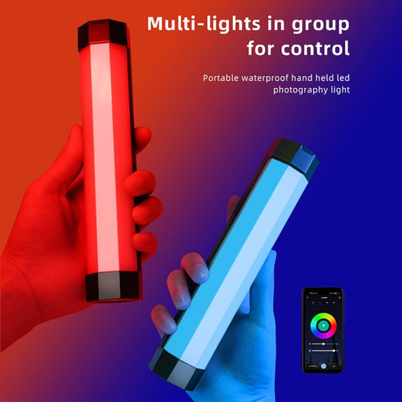 LUXCeO RGB Colorful Photo LED Stick Video Light APP Control Adjustable Color Temperature Water-resistant Handheld LED Fill Light with Remote Control(Black)