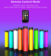 LUXCeO RGB Colorful Photo LED Stick Video Light APP Control Adjustable Color Temperature Water-resistant Handheld LED Fill Light with Remote Control(Black)