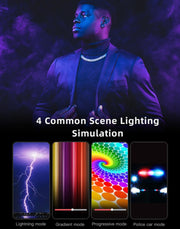 LUXCeO RGB Colorful Photo LED Stick Video Light APP Control Adjustable Color Temperature Water-resistant Handheld LED Fill Light with Remote Control(Black)