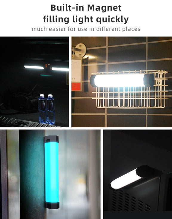 LUXCeO RGB Colorful Photo LED Stick Video Light APP Control Adjustable Color Temperature Water-resistant Handheld LED Fill Light with Remote Control(Black)