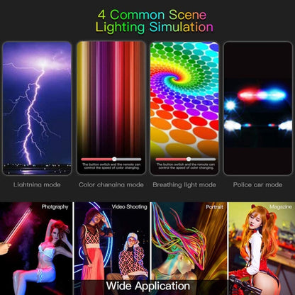 LUXCeO P7RGB Pro Colorful Photo LED Stick Video Light APP Control Adjustable Color Temperature Waterproof Handheld LED Fill Light with Remote Control - free shipping - PMC Jewellery - Order now!