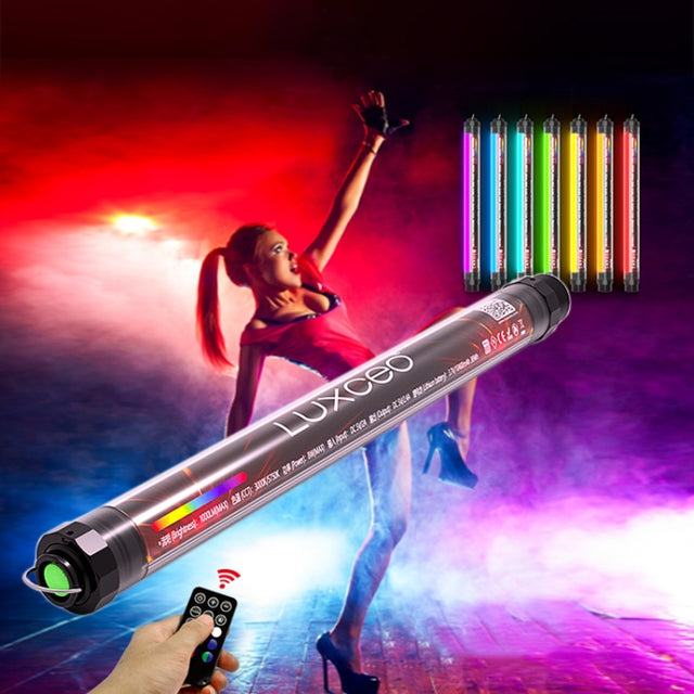 LUXCeO P7RGB Colorful Photo LED Stick Video Light APP Control Adjustable Color Temperature Water-resistant Handheld LED Fill Light with Remote Control