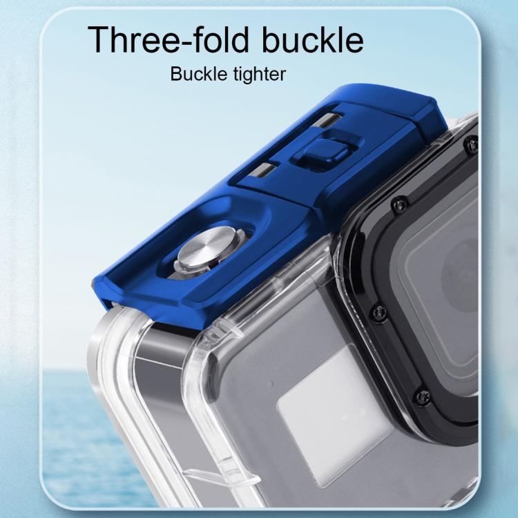 For GoPro HERO8 Black 45m Water-resistant Housing Protective Case with Buckle Basic Mount & Screw & Floating Bobber Grip & Strap & Anti-Fog Inserts(Black)