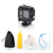 For GoPro HERO8 Black 45m Water-resistant Housing Protective Case with Buckle Basic Mount & Screw & Floating Bobber Grip & Strap & Anti-Fog Inserts(Black)