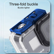 For GoPro HERO8 Black 45m Water-resistant Housing Protective Case with Buckle Basic Mount & Screw & (Purple, Red, Pink) Filters & Floating Bobber Grip & Strap & Anti-Fog Inserts (Transparent)