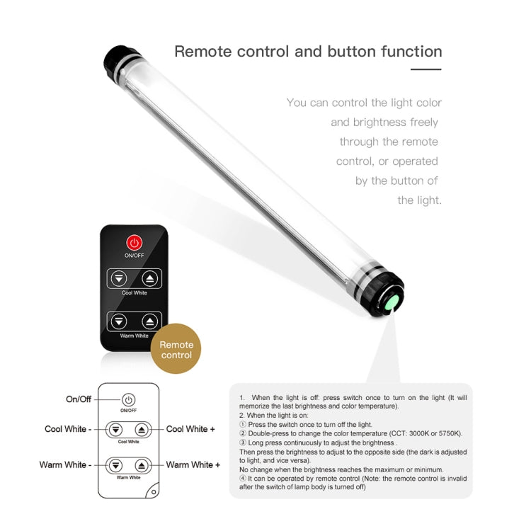 LUXCeO P7 Dual Color Temperature Photo LED Stick Video Light Waterproof Handheld LED Fill Light with Remote Control - free shipping - PMC Jewellery - Order now!