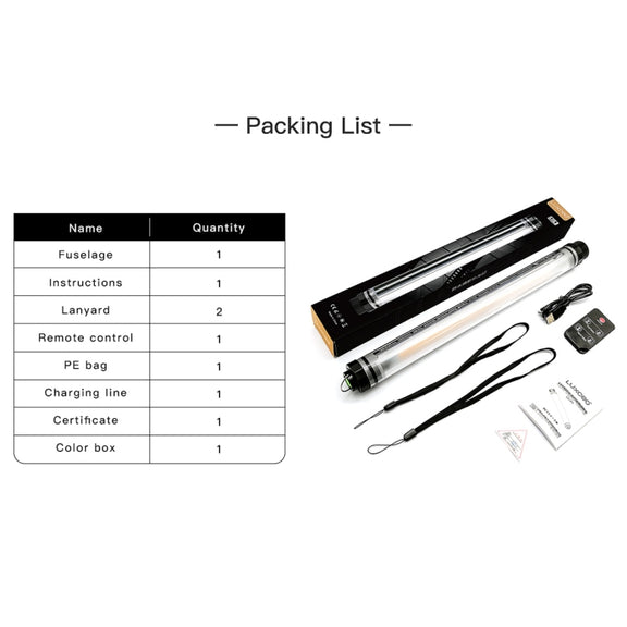 LUXCeO P7 Dual Color Temperature Photo LED Stick Video Light Water-resistant Handheld LED Fill Light with Remote Control