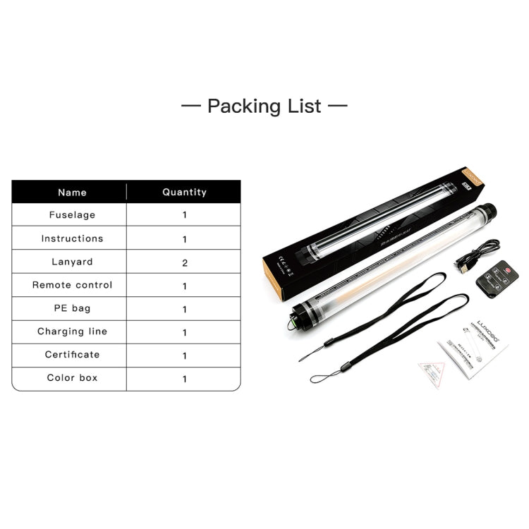 LUXCeO P7 Dual Color Temperature Photo LED Stick Video Light Water-resistant Handheld LED Fill Light with Remote Control