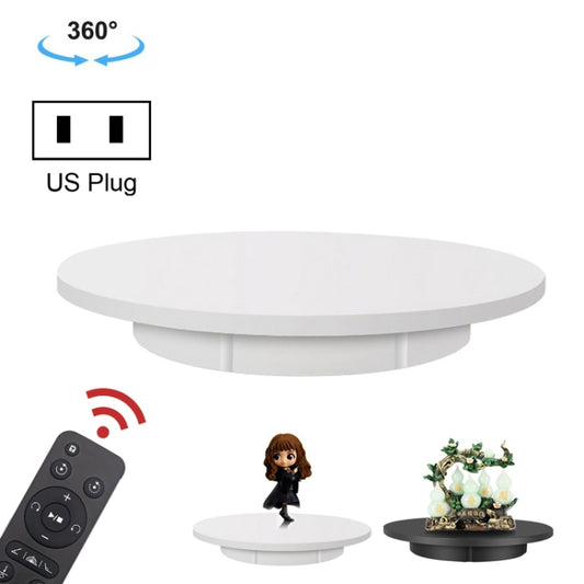42cm Electric Rotating Display Stand Video Shooting Props Turntable, Load: 100kg, Plug-in Power, US Plug(White) - free shipping - PMC Jewellery - Order now!