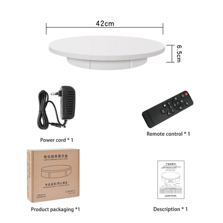 42cm Electric Rotating Display Stand Video Shooting Props Turntable, Load: 100kg, Plug-in Power, US Plug(White) - free shipping - PMC Jewellery - Order now!