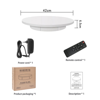 42cm Electric Rotating Display Stand Video Shooting Props Turntable, Load: 100kg, Plug-in Power, US Plug(White) - free shipping - PMC Jewellery - Order now!