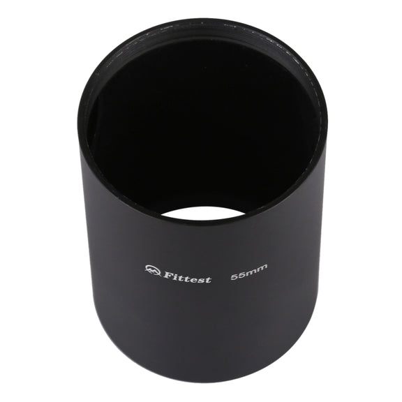 FITTEST 55mm Thread Type Straight Tube Full Metal Lens Hood Shade for Medium Telephoto Lens