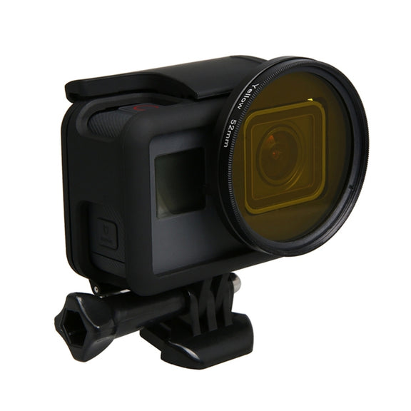 For GoPro HERO5 Sport Action Camera Proffesional 52mm Lens Filter(CPL + UV + ND8 + ND2 + Star 8 + Red + Yellow + FLD / Purple) & Water-resistant Housing Case Adapter Ring