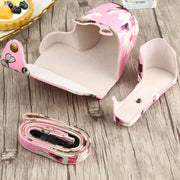 Flower Pattern PU Leather Camera Case for Sony A6000 / A6300 / A6400 / Nex 6 (Pink)