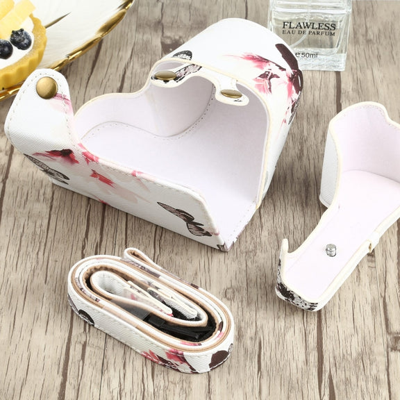 Flower Pattern PU Leather Camera Case for Sony A6000 / A6300 / A6400 / Nex 6 (White)