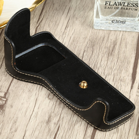 1/4 inch Thread PU Leather Camera Half Case Base for Canon EOS 77D / 800D(Black)