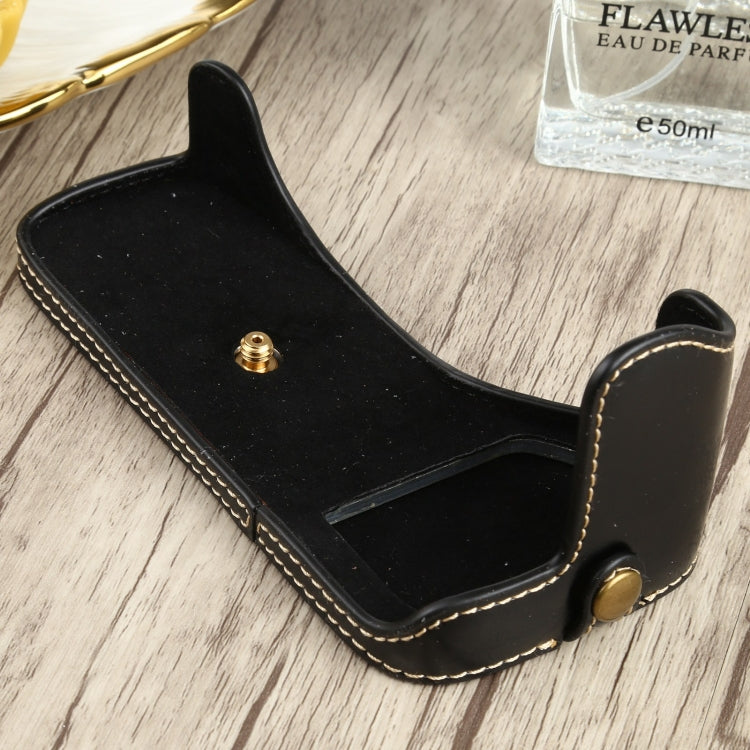 1/4 inch Thread PU Leather Camera Half Case Base for Canon EOS 77D / 800D(Black)
