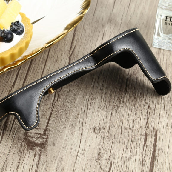 1/4 inch Thread PU Leather Camera Half Case Base for Canon EOS 90D (Black)