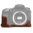 1/4 inch Thread PU Leather Camera Half Case Base for Canon EOS 90D (Coffee) - free shipping - PMC TechLife - Order now!