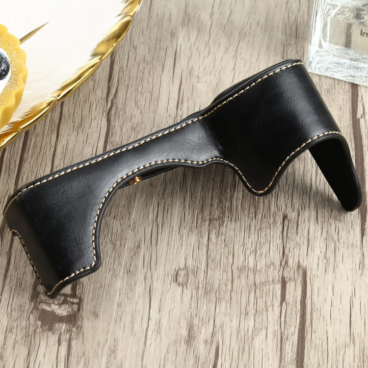 1/4 inch Thread PU Leather Camera Half Case Base for Sony ILCE-7RM4 / A7RM4 / A7R IV (Black) - free shipping - PMC TechLife - Order now!
