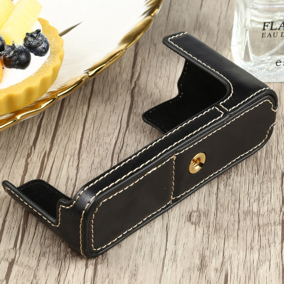 1/4 inch Thread PU Leather Camera Half Case Base for FUJIFILM XE4 (Black)