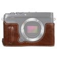 1/4 inch Thread PU Leather Camera Half Case Base for FUJIFILM XE4 (Coffee) - free shipping - PMC TechLife - Order now!