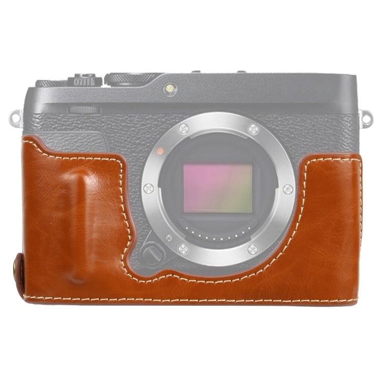1/4 inch Thread PU Leather Camera Half Case Base for FUJIFILM XE4 (Brown) - free shipping - PMC TechLife - Order now!
