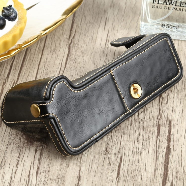 1/4 inch Thread PU Leather Camera Half Case Base for FUJIFILM X-T4 (Black)