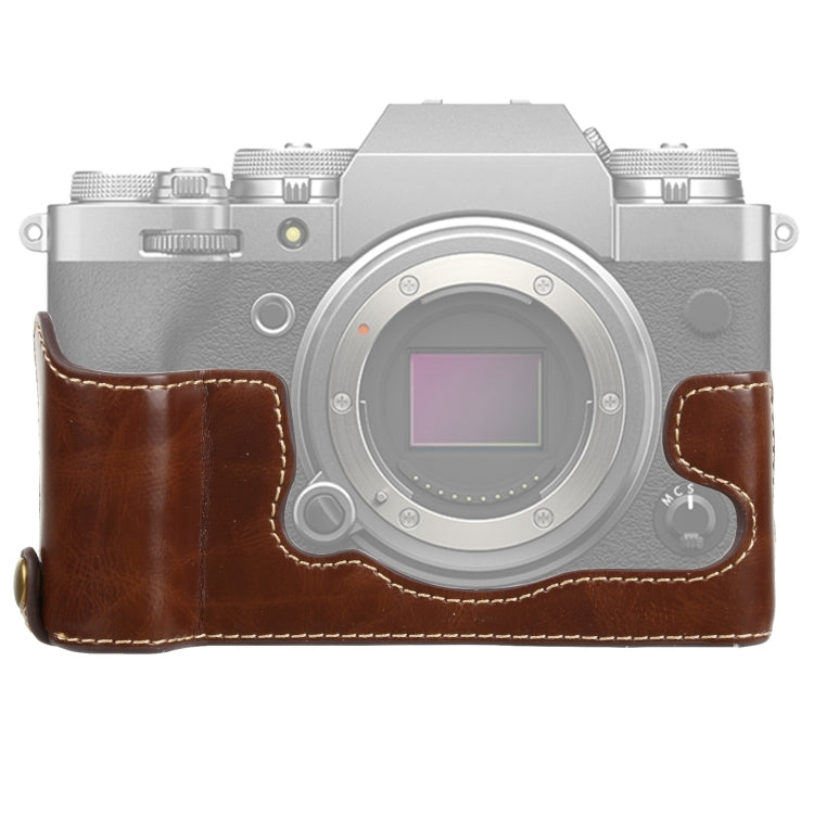 1/4 inch Thread PU Leather Camera Half Case Base for FUJIFILM X-T4 (Coffee) - free shipping - PMC TechLife - Order now!