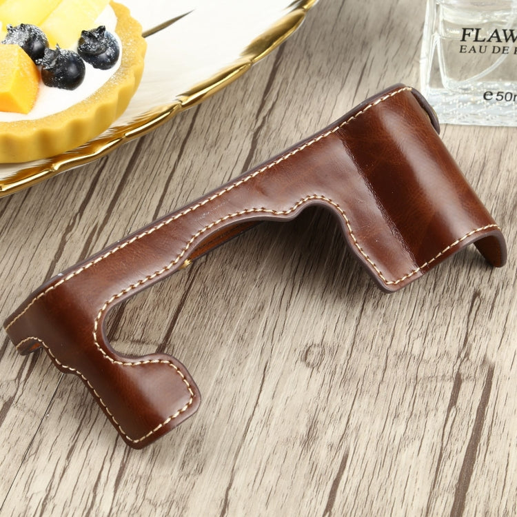 1/4 inch Thread PU Leather Camera Half Case Base for FUJIFILM X-T4 (Coffee) - free shipping - PMC TechLife - Order now!