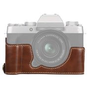 1/4 inch Thread PU Leather Camera Half Case Base for FUJIFILM XT200 (Coffee)