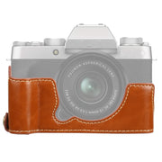 1/4 inch Thread PU Leather Camera Half Case Base for FUJIFILM XT200 (Brown)