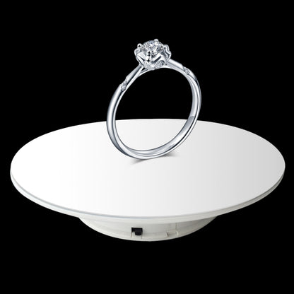 25cm 360 Degree Electric Rotating Mirror Surface Turntable Display Stand Video Shooting Props Turntable for Photography, Load 3kg, Powered by Battery(White) - free shipping - PMC Jewellery - Order now!