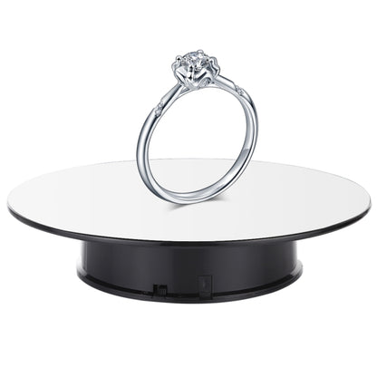 25cm 360 Degree Electric Rotating Mirror Surface Turntable Display Stand Video Shooting Props Turntable for Photography, Load 3kg, Powered by Battery(White + Black) - free shipping - PMC Jewellery - Order now!