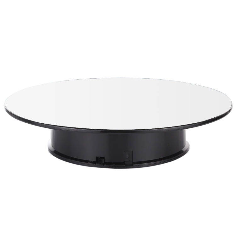 25cm 360 Degree Electric Rotating Mirror Surface Turntable Display Stand Video Shooting Props Turntable for Photography, Load 3kg, Powered by Battery(White + Black) - free shipping - PMC Jewellery - Order now!