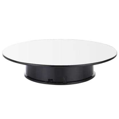 25cm 360 Degree Electric Rotating Mirror Surface Turntable Display Stand Video Shooting Props Turntable for Photography, Load 3kg, Powered by Battery(White + Black) - free shipping - PMC Jewellery - Order now!