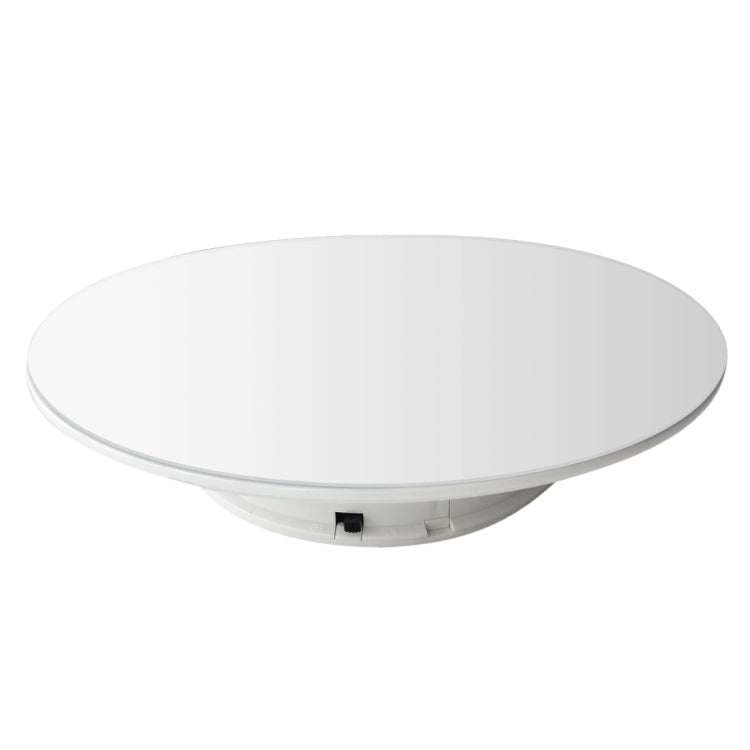 25cm 360 Degree Electric Rotating Mirror Surface Turntable Display Stand Video Shooting Props Turntable for Photography, Load 3kg, Powered by Battery(White) - free shipping - PMC Jewellery - Order now!