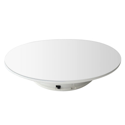 25cm 360 Degree Electric Rotating Mirror Surface Turntable Display Stand Video Shooting Props Turntable for Photography, Load 3kg, Powered by Battery(White) - free shipping - PMC Jewellery - Order now!