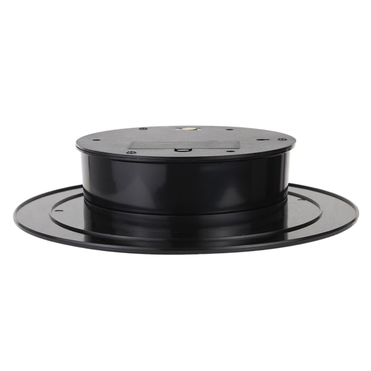 25cm 360 Degree Electric Rotating Mirror Surface Turntable Display Stand Video Shooting Props Turntable for Photography, Load 3kg, Powered by Battery(White + Black)