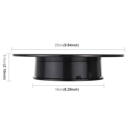 25cm 360 Degree Electric Rotating Mirror Surface Turntable Display Stand Video Shooting Props Turntable for Photography, Load 3kg, Powered by Battery(White) - free shipping - PMC Jewellery - Order now!