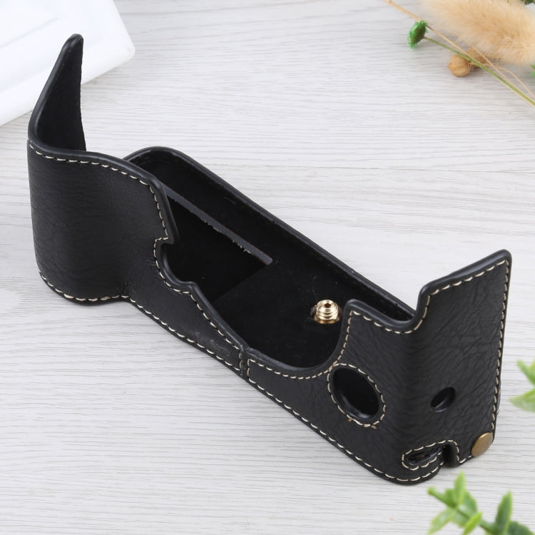 1/4 inch Thread Litchi Texture PU Leather Camera Half Case Base for FUJIFILM X-T4 (Black) - free shipping - PMC TechLife - Order now!