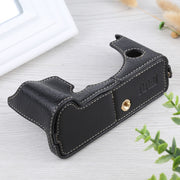 1/4 inch Thread Litchi Texture PU Leather Camera Half Case Base for FUJIFILM X-T4 (Black)