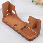 1/4 inch Thread Litchi Texture PU Leather Camera Half Case Base for FUJIFILM X-T4 (Brown)