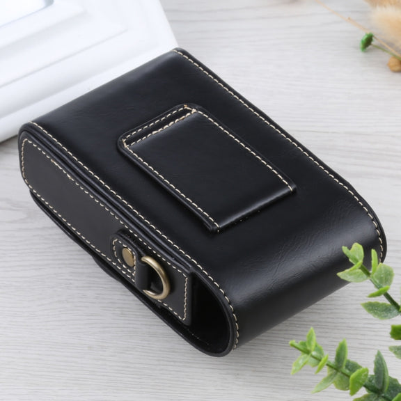 Vertical Flip Full Body Camera PU Leather Case Bag with Strap for Ricoh GR III / GRII, Sony ZV-1 / DSC-RX100M7 / RX100M6 / RX100M5 / RX100M2 (Black)
